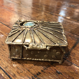 1970s Brutalist Period Brass & Jade Box
