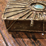 1970s Brutalist Period Brass & Jade Box