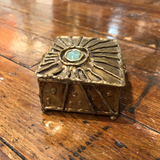 1970s Brutalist Period Brass & Jade Box