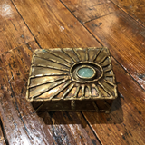 1970s Brutalist Period Brass & Jade Box