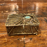 1970s Brutalist Period Brass & Jade Box