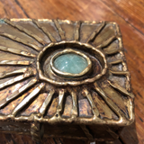 1970s Brutalist Period Brass & Jade Box