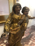 19th Century Madonna and Child With Patina