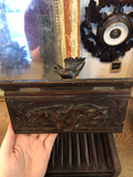 Antique Carved Black Forest Wood Cigar Box