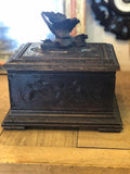 Antique Carved Black Forest Wood Cigar Box