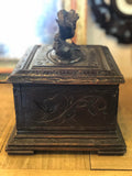 Antique Carved Black Forest Wood Cigar Box