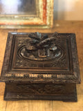 Antique Carved Black Forest Wood Cigar Box