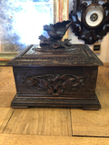 Antique Carved Black Forest Wood Cigar Box