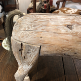 Antique Carved Wooden Horse With Leather Ears and Horsehair Tail