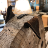Antique Carved Wooden Horse With Leather Ears and Horsehair Tail