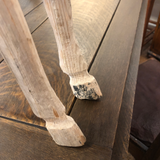 Antique Carved Wooden Horse With Leather Ears and Horsehair Tail