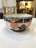 Antique English Bowl With Silver Plated Rim