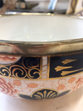 Antique English Bowl With Silver Plated Rim