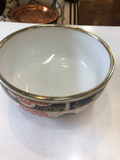 Antique English Bowl With Silver Plated Rim