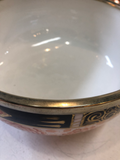 Antique English Bowl With Silver Plated Rim