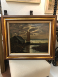 Antique European Painting of Seascape