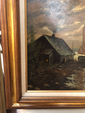 Antique European Painting of Seascape