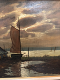 Antique European Painting of Seascape