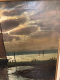 Antique European Painting of Seascape