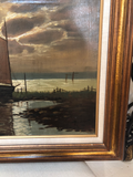 Antique European Painting of Seascape