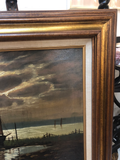 Antique European Painting of Seascape