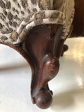 Antique French Footstools With New Upholstery - a Pair