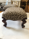 Antique French Footstools With New Upholstery - a Pair