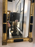 Antique Gilt and Black Empire Style Mirror
