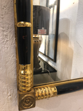 Antique Gilt and Black Empire Style Mirror
