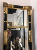Antique Gilt and Black Empire Style Mirror