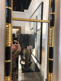 Antique Gilt and Black Empire Style Mirror