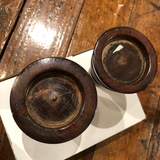 Antique Porcupine Quill Inkwells From Ceylon - a Pair
