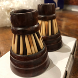 Antique Porcupine Quill Inkwells From Ceylon - a Pair