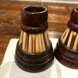 Antique Porcupine Quill Inkwells From Ceylon - a Pair