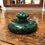 Antique Round Malachite Painted Paperweight