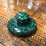 Antique Round Malachite Painted Paperweight