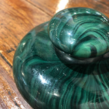 Antique Round Malachite Painted Paperweight
