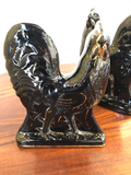 Antique Staffordshire Beach Roosters, a Pair