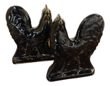 Antique Staffordshire Beach Roosters, a Pair