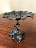 Art Deco Bronzed Lily Pad Stands, a Pair