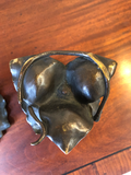 Art Deco Bronzed Lily Pad Stands, a Pair