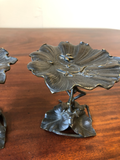 Art Deco Bronzed Lily Pad Stands, a Pair