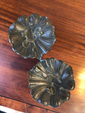 Art Deco Bronzed Lily Pad Stands, a Pair