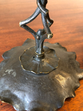 Art Deco Bronzed Lily Pad Stands, a Pair