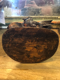 Black Forest Wood Carved Tobacco Jar With Rooster