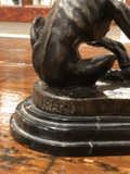 Bronze Statue of Scratching Dog by Artist Christopher Fratin