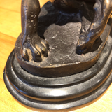 Bronze Statue of Scratching Dog by Artist Christopher Fratin