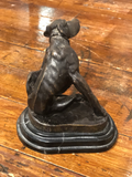 Bronze Statue of Scratching Dog by Artist Christopher Fratin