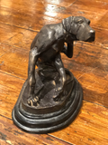 Bronze Statue of Scratching Dog by Artist Christopher Fratin