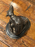Bronze Statue of Scratching Dog by Artist Christopher Fratin